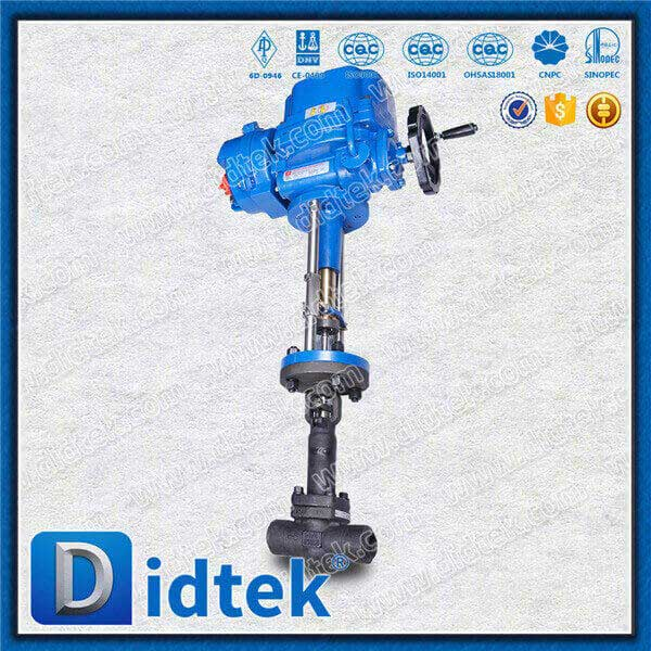 Modèle de contrôle Pergardage Boule Below Globe Valve avec actionneur électrique intelligent