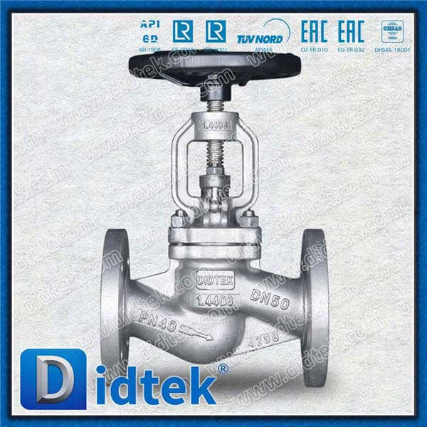 DIN Standard Fange Globe Globe Valve de contre-pied