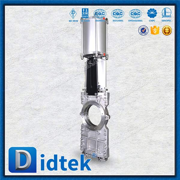 EPDM siège pneumatique à travers une vanne de grille de couteau à conduit