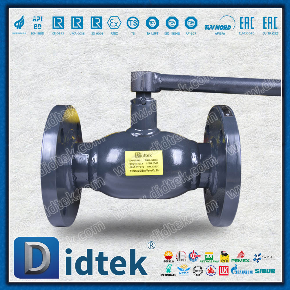 Robinet à bille entièrement soudé en acier inoxydable SS304, joint souple PTFE ST37.8