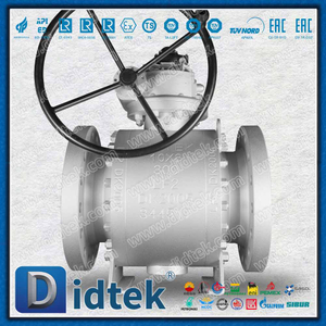 Robinet à boisseau sphérique à tourillon à joint à lèvres en PTFE alimenté par ressort Elgiloy 