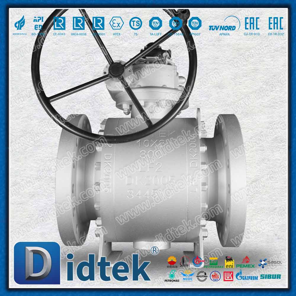 Robinet à boisseau sphérique à tourillon à joint à lèvres en PTFE alimenté par ressort Elgiloy 