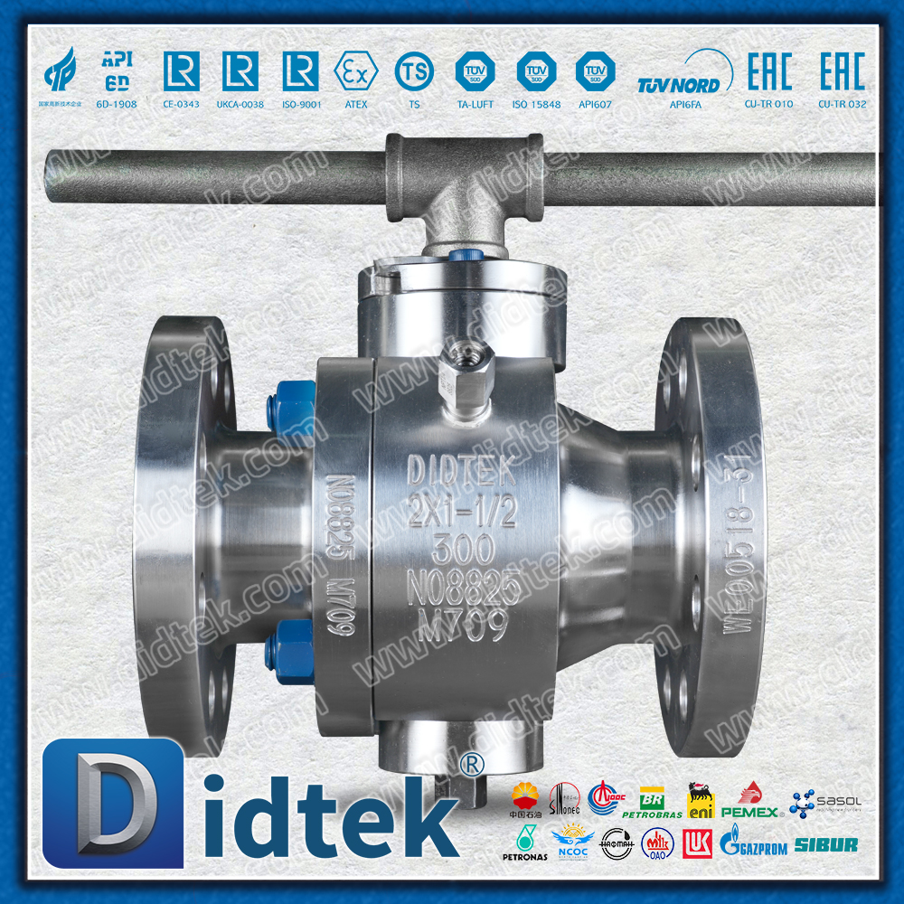 Didtek Necking Double-Direct Lip Special Alliage Inconel 825 Tourillon Ball Valve