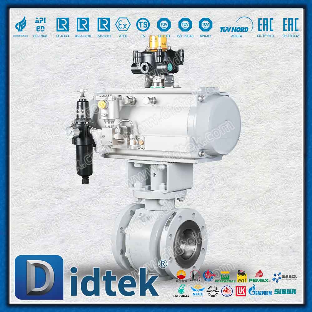 Robinet à tournant sphérique pneumatique à tourillon à port complet en acier au carbone basse température LF2