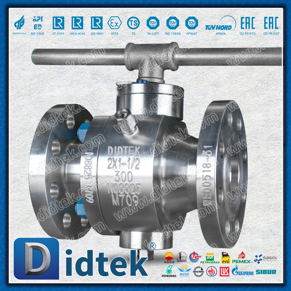 Didtek Necking Double-Direct Lip Special Alliage Inconel 825 Tourillon Ball Valve