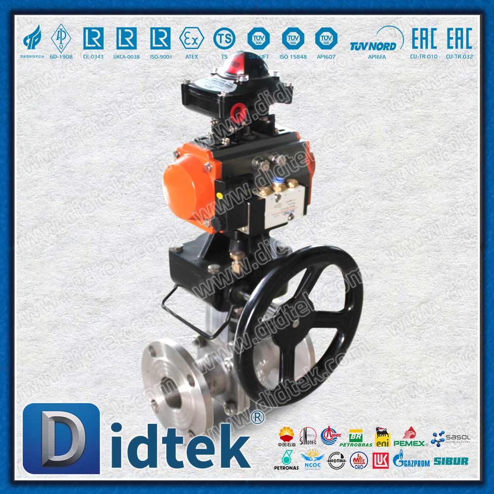 Robinet à tournant sphérique flottant à fonctionnement pneumatique à corps divisé
