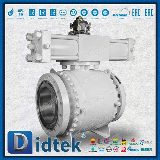 Robinet à bille à tourillon à siège métallique en acier forgé pneumatique et hydraulique pour le génie maritime