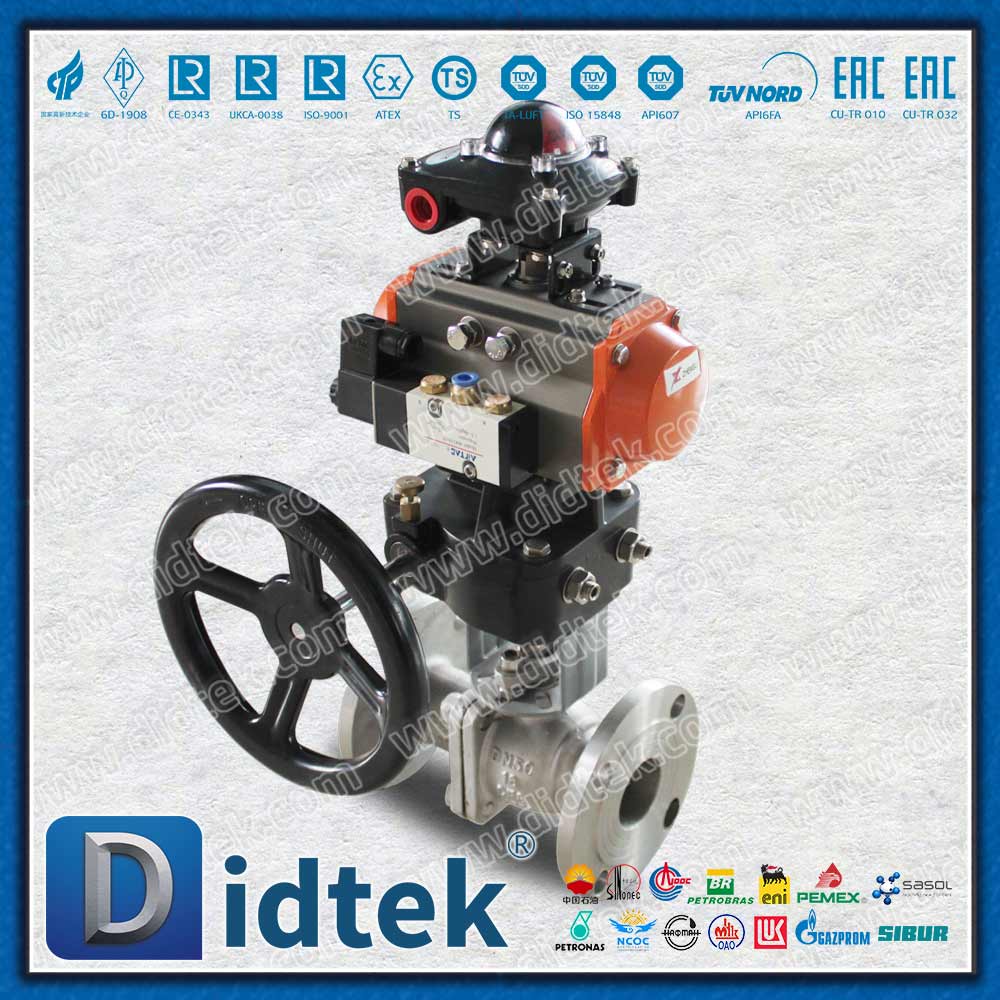 Robinet à tournant sphérique flottant à fonctionnement pneumatique à corps divisé