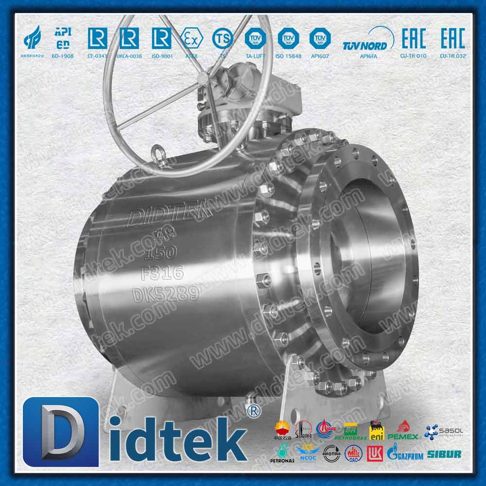 Robinet à bille à tourillon PTFE Elgiloy Marine Engineering FPSO F316