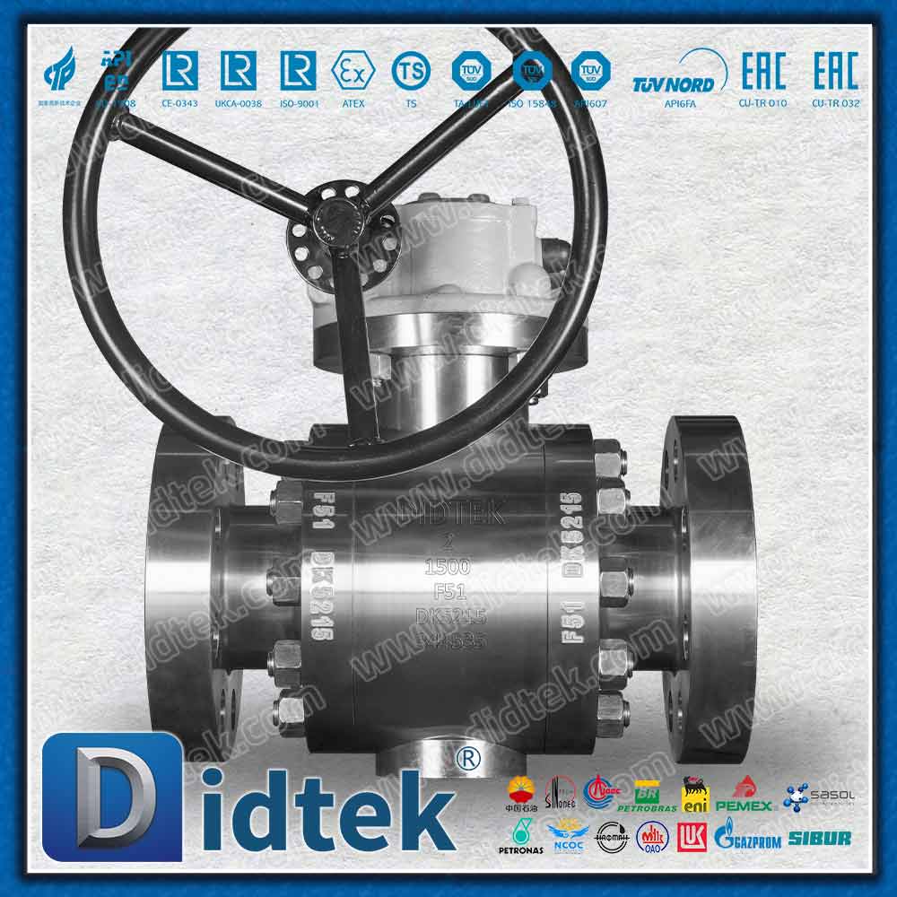Robinet à tournant sphérique forgé par classe F51 1500 avec cachetage de PEEK